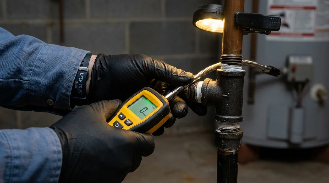 Gas leak detection with electronic sniffer by Johns Plumbing LLC in Lincolnton