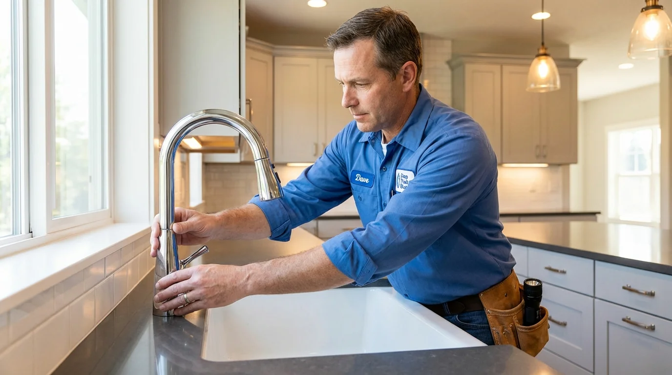 Kitchen faucet installation by Johns Plumbing LLC in Lincolnton